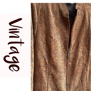 Dress Barn Brown Patterned Bomber Jacket classic